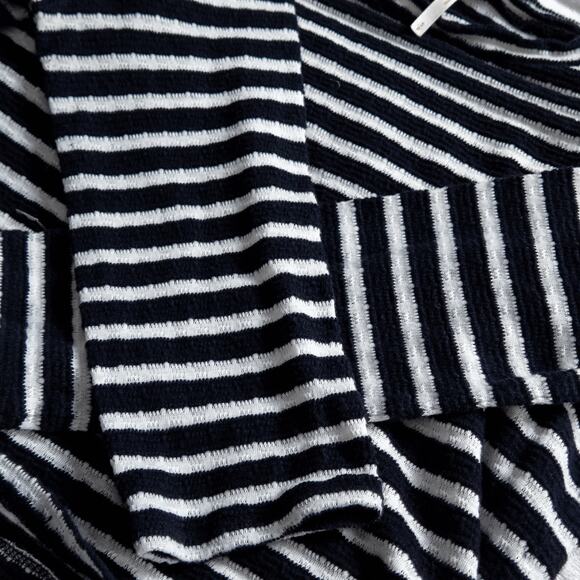 Free People Women’s Top Nautical Preppy Indie Striped Knit Cropped Cotton Small - Picture 5 of 7